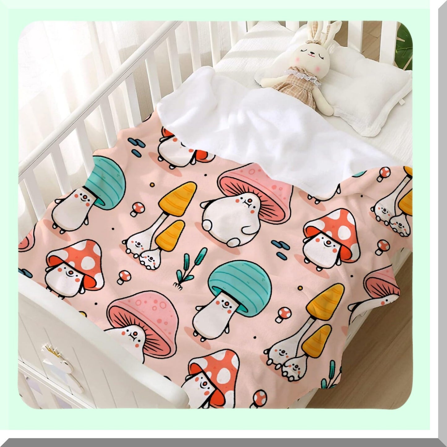 Mushroom CozySoft All-Season Fleece Throw Blanket for Bed & Sofa - 50"x40""