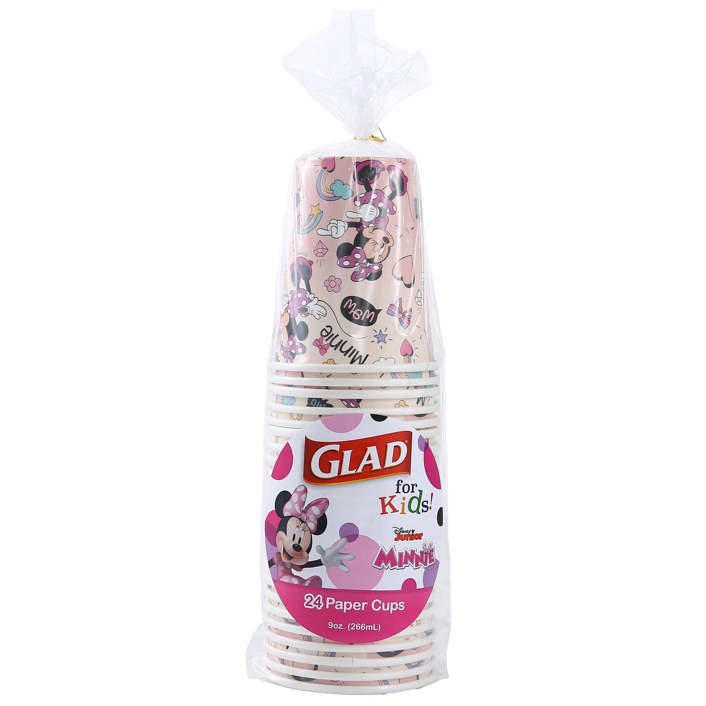 Mickey Friends Pink Polka Dot Kids Cups - 24 Count Paper Cups with Minnie Mouse Design for Everyday Use