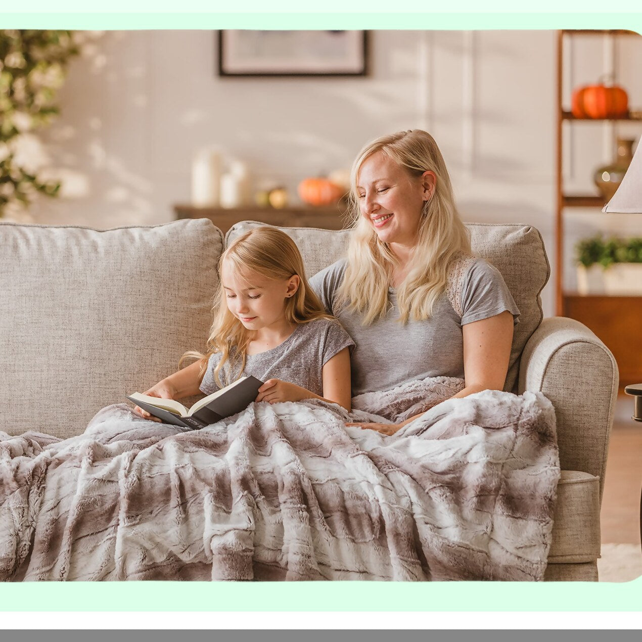 LuxMink Ombre Sherpa Throw - Ultra Soft, Lightweight, Cozy Blanket 50" x 65" Gray"