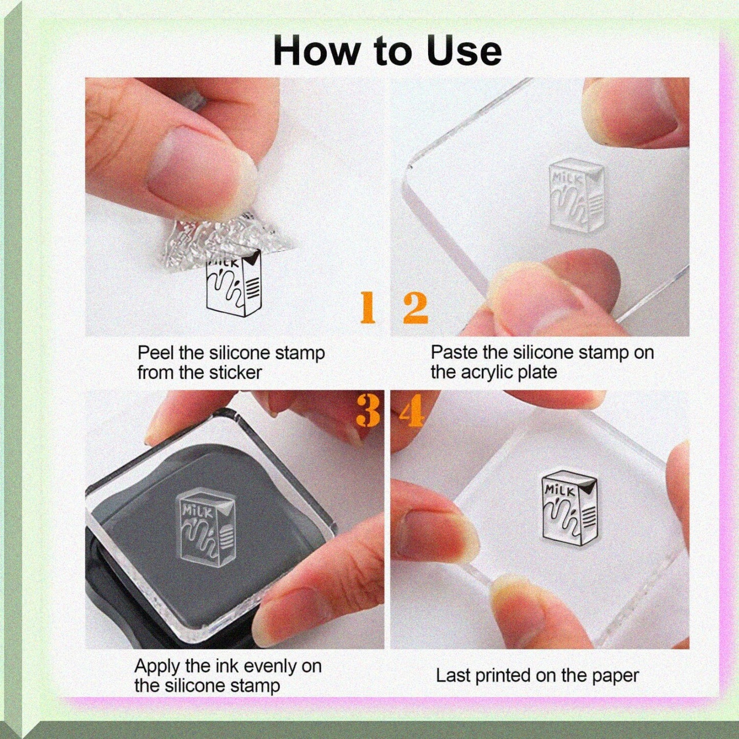 Food Silicone Clear Stamps Set for Cards and Crafts
