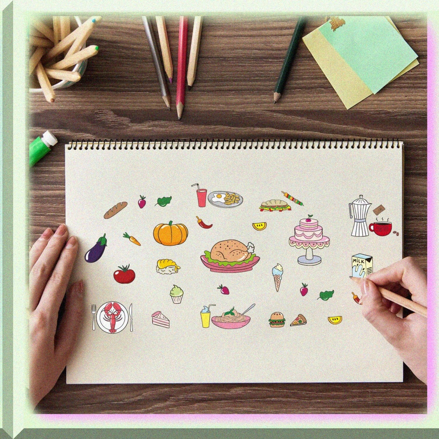 Food Silicone Clear Stamps Set for Cards and Crafts