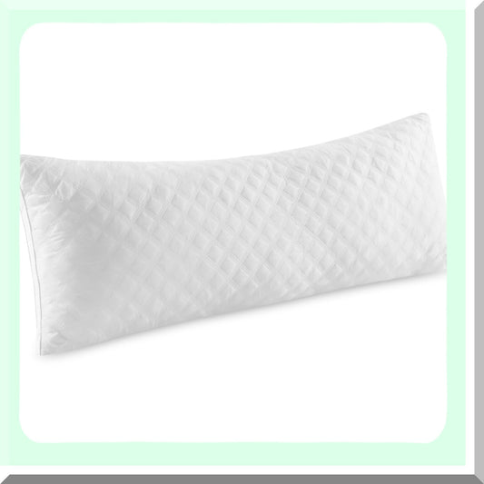 PlushDreams Full Body Pillow - Premium White Firm Fluffy Long Pillow 21 x 54 - Soft Plush Adjustable Side Pillow for Sleeping - Top Quality Comfort