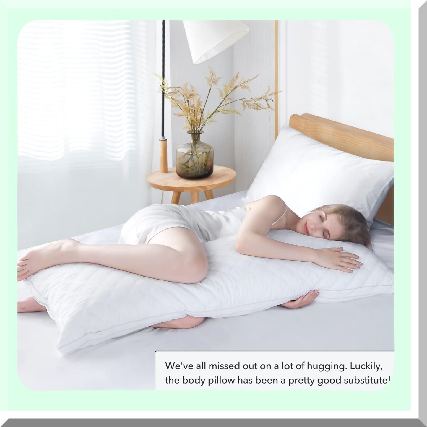 PlushDreams Full Body Pillow - Premium White Firm Fluffy Long Pillow 21 x 54 - Soft Plush Adjustable Side Pillow for Sleeping - Top Quality Comfort