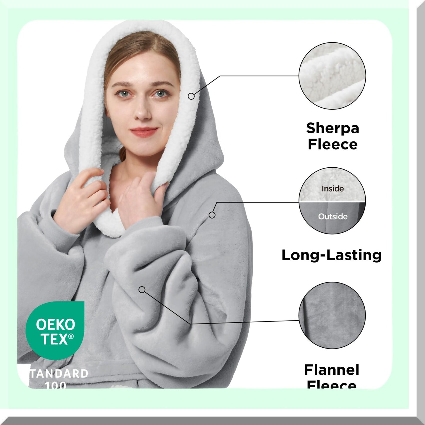 Ultimate Cozy Sherpa Fleece Blanket Hoodie - Warm, Oversized, with Giant Pocket & Belt - Perfect Winter Gift for Women & Men