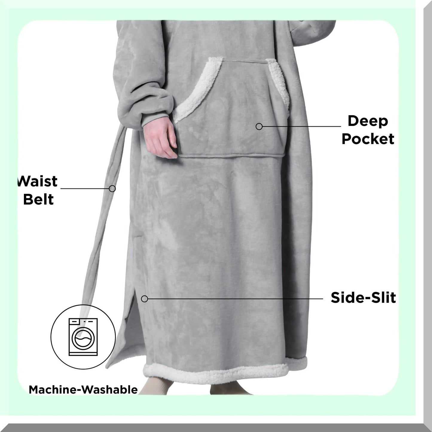 Ultimate Cozy Sherpa Fleece Blanket Hoodie - Warm, Oversized, with Giant Pocket & Belt - Perfect Winter Gift for Women & Men