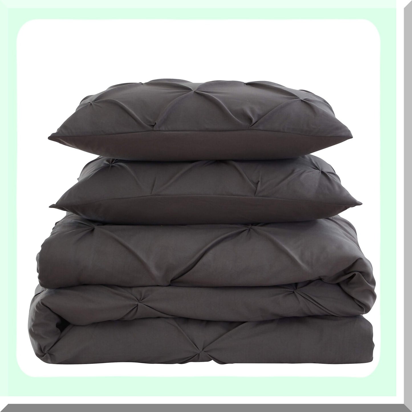 Luxury Pintuck Pleat Comforter Set - Soft All Season Bedding Kit with 3 Pieces for Ultimate Comfort and Style in Bedroom Decor