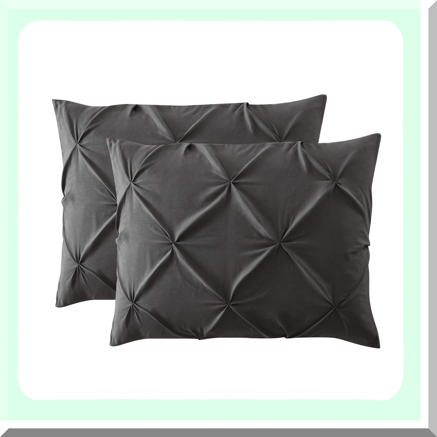 Luxury Pintuck Pleat Comforter Set - Soft All Season Bedding Kit with 3 Pieces for Ultimate Comfort and Style in Bedroom Decor