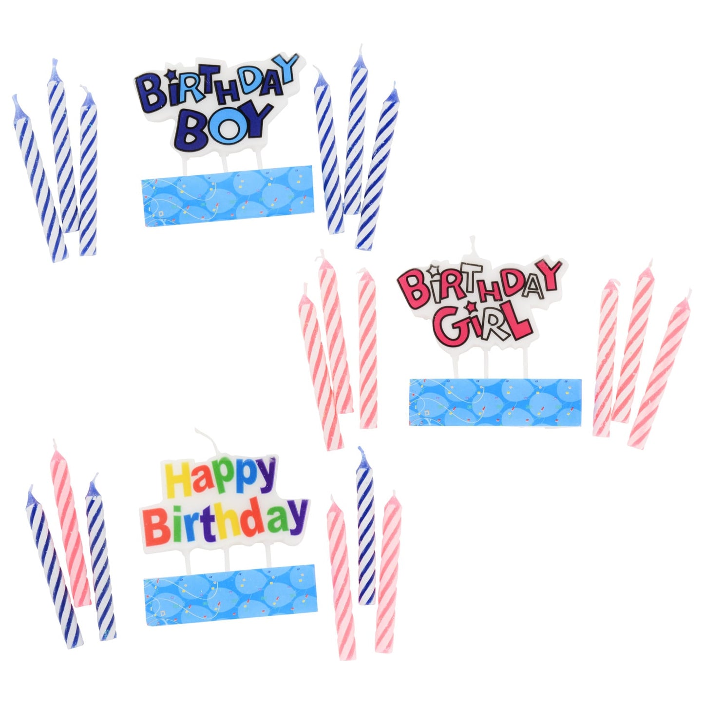 Colorful Birthday Decorative Candle Sets, 7-ct. Packs (Pack of 48)
