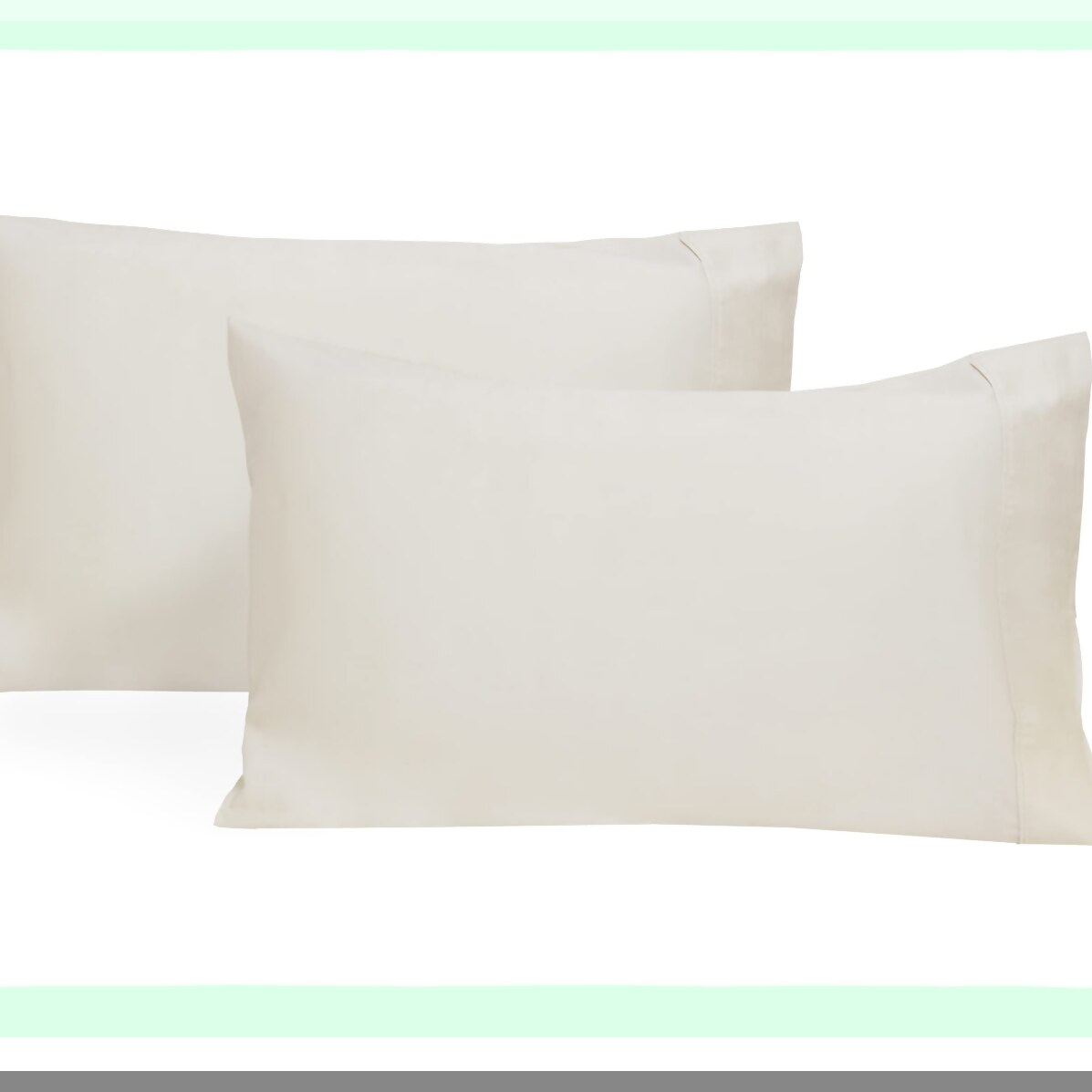 NaturalCool Pillowcase Set - GOTS Certified Unbleached Dye-Free Pillow Cases (2 Pack) - Soft & Luxurious Cooling Pillow Covers - Off White Standard Size