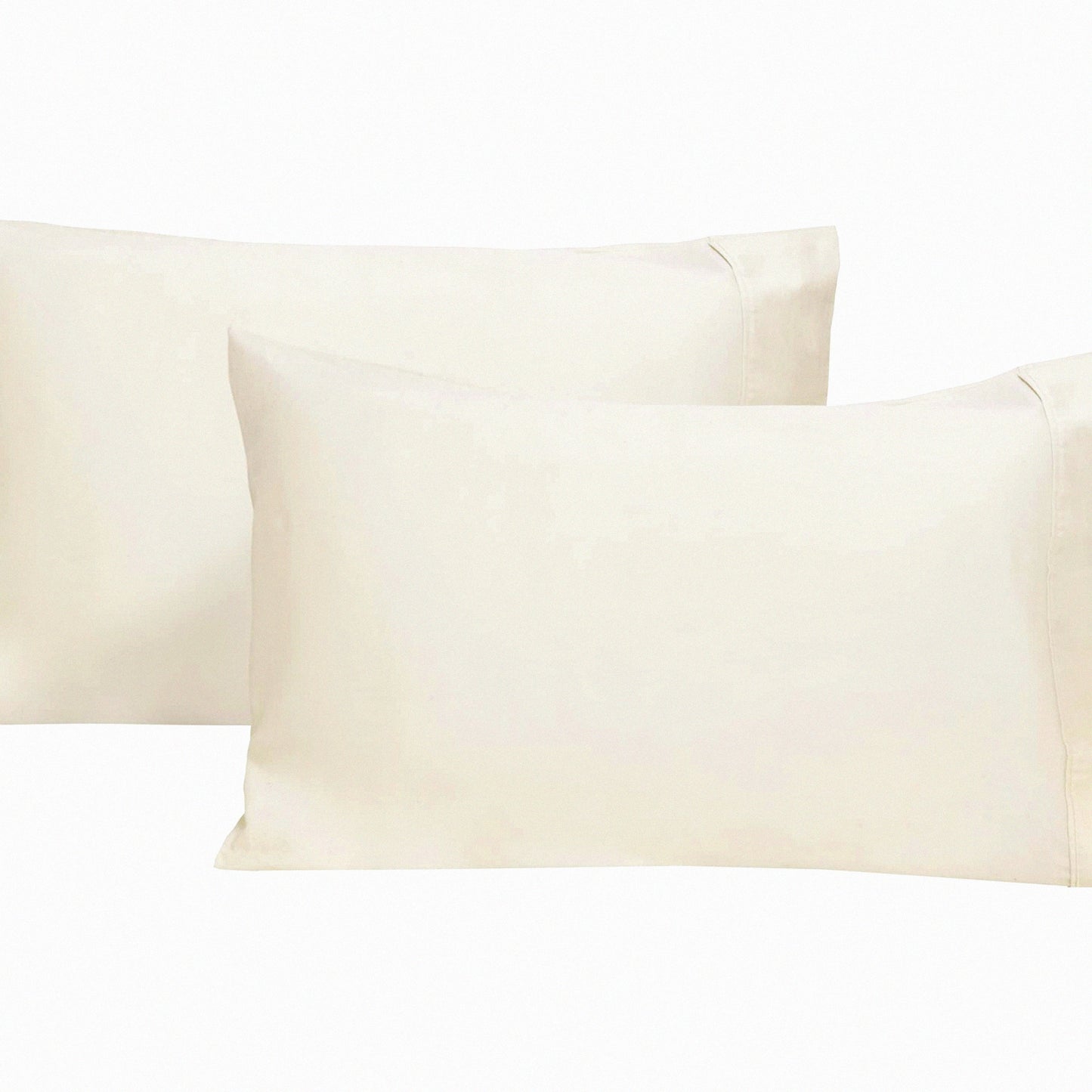 NaturalCool Pillowcase Set - GOTS Certified Unbleached Dye-Free Pillow Cases (2 Pack) - Soft & Luxurious Cooling Pillow Covers - Off White Standard Size