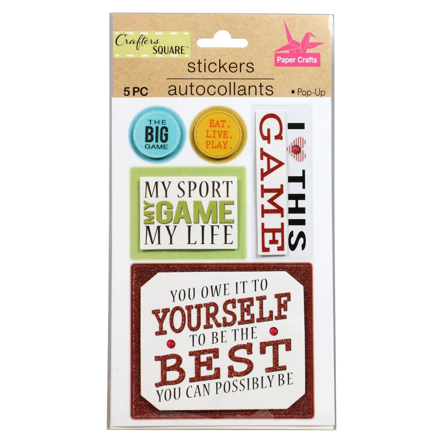 Crafter's Square Handmade Friends Pop-up Stickers (Pack of 36)