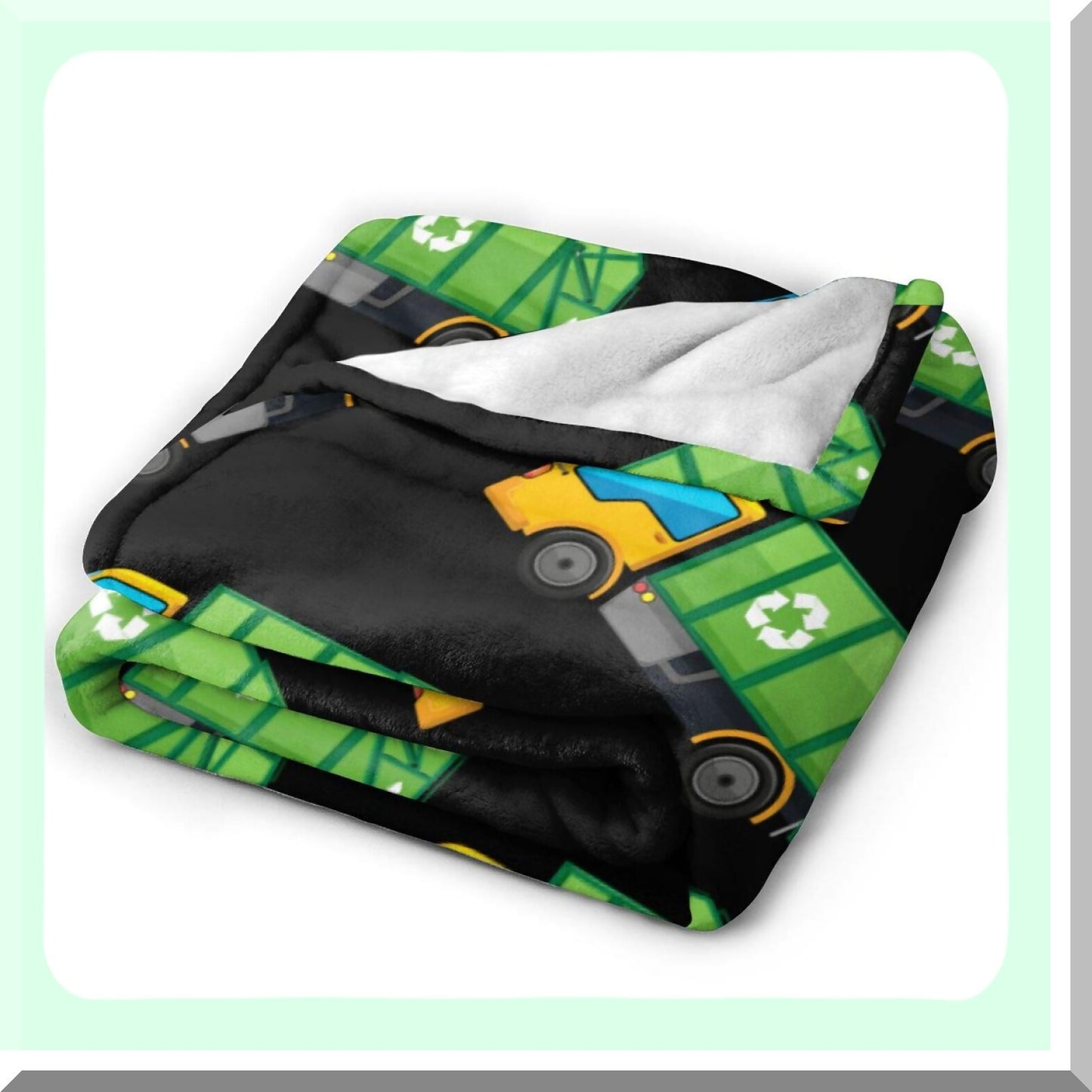 Cartoon Garbage Truck Cozy Flannel Fleece Blanket - Ultra Soft, Lightweight, All-Season Warmth for Living Room/Bedroom