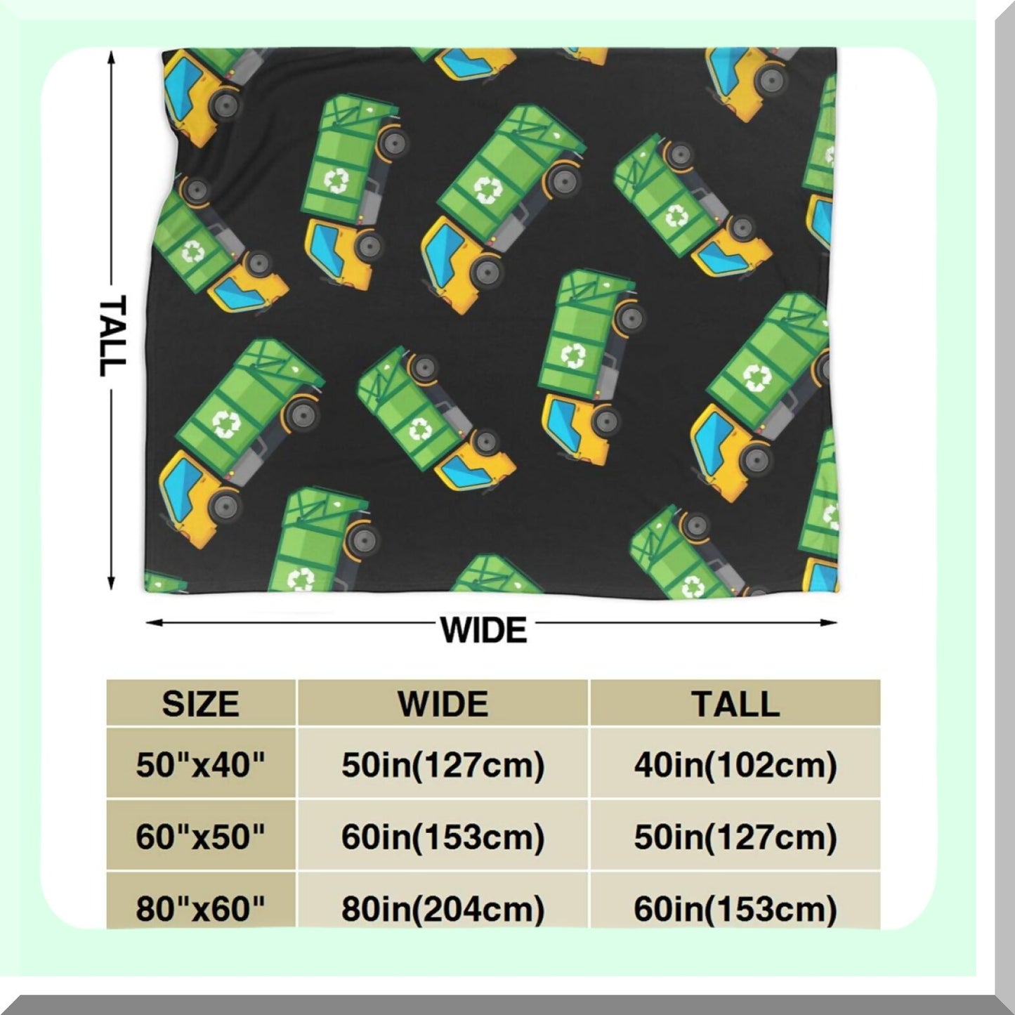 Cartoon Garbage Truck Cozy Flannel Fleece Blanket - Ultra Soft, Lightweight, All-Season Warmth for Living Room/Bedroom