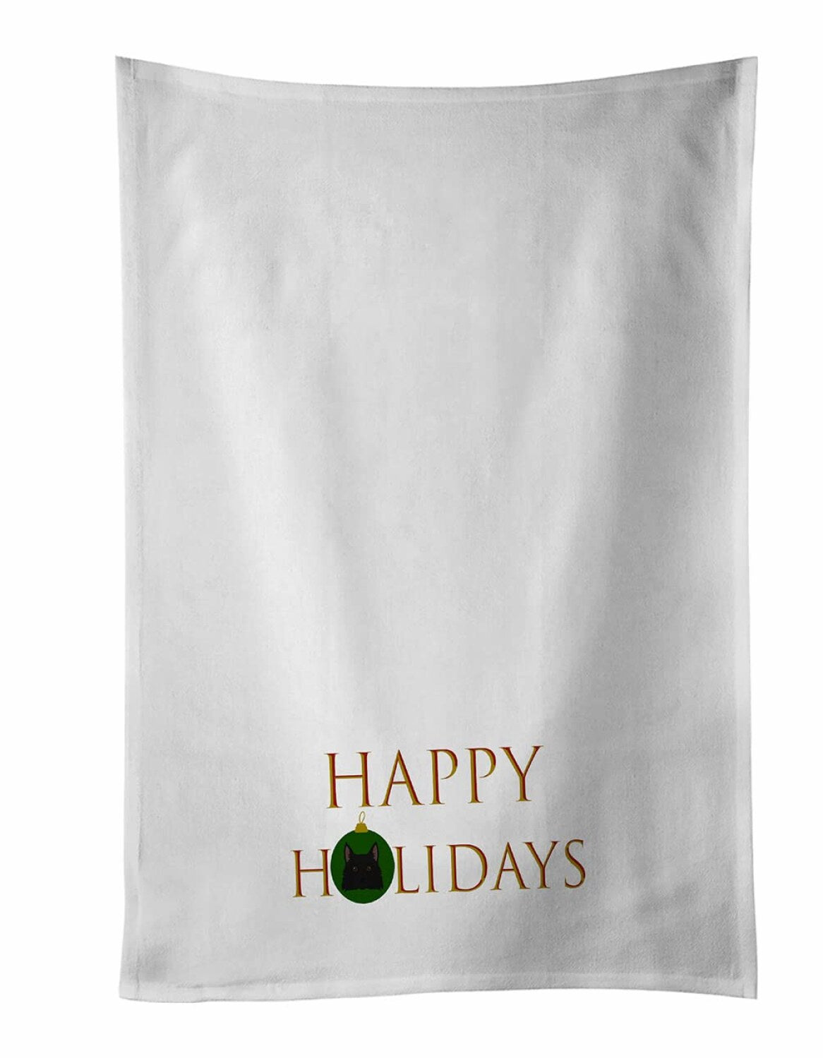 Schipperke Dog Face Holiday White Kitchen Towels Set of 2