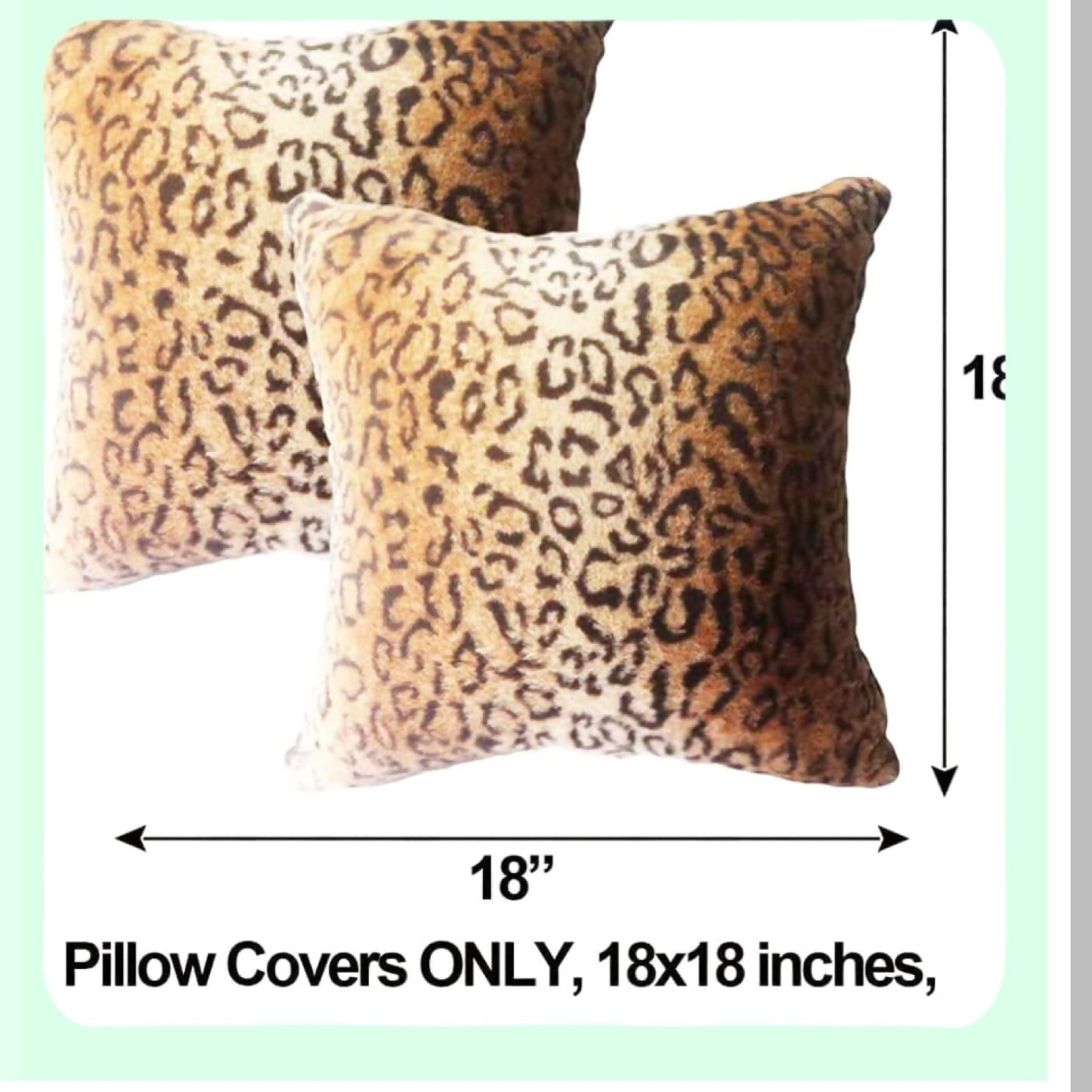Luxury Jungle Wildlife Plush Pillow Covers - Leopard Cheetah Animal Print Cushion Cover for Home Decor - Brown Gold Soft Throw Pillow Cover