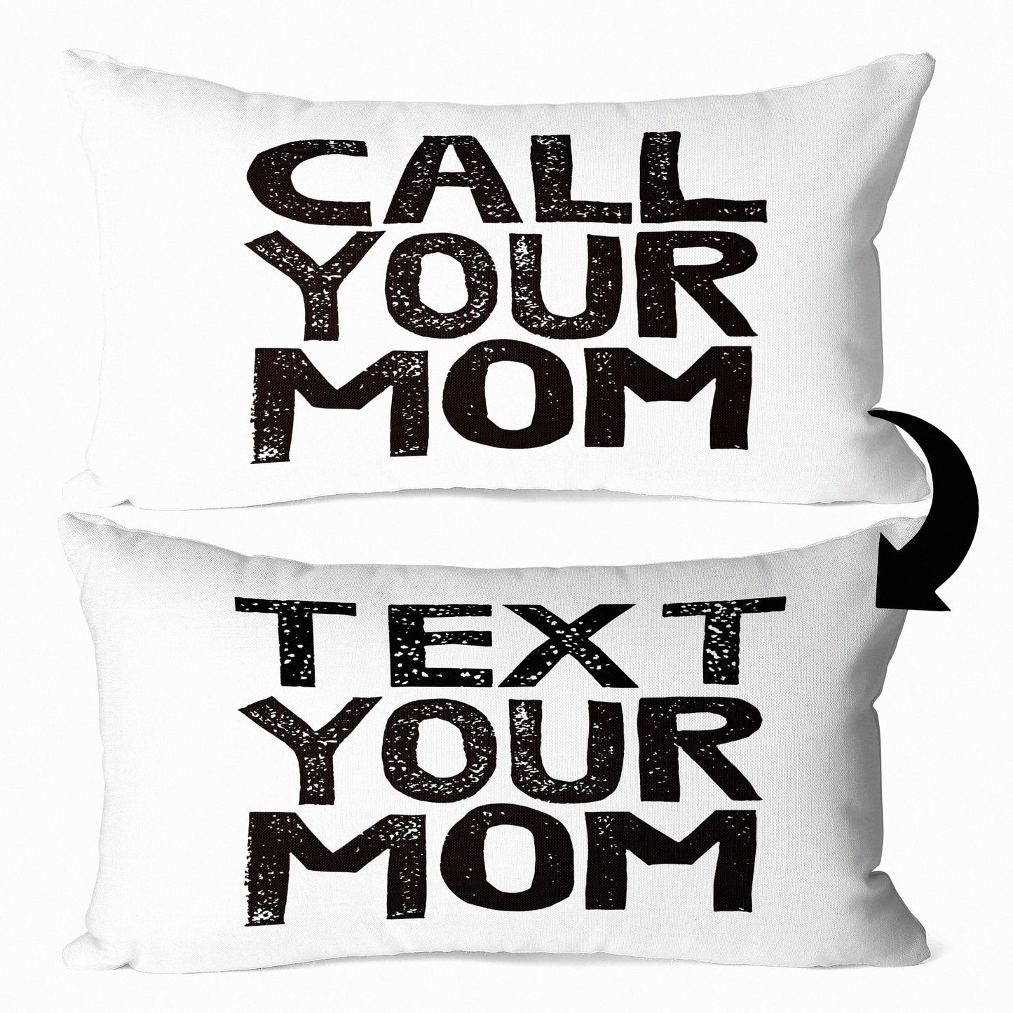 Funny Mom Text Reversible Throw Pillow - Daughter Son Gifts Dorm Room Accessories Graduation Party 12x20 Linen Cushion Cover Freshman Gift