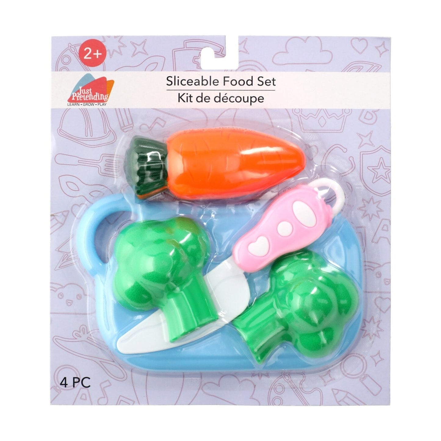 Kitchen Plastic Play Sets of Sliceable Food (Pack of 24)