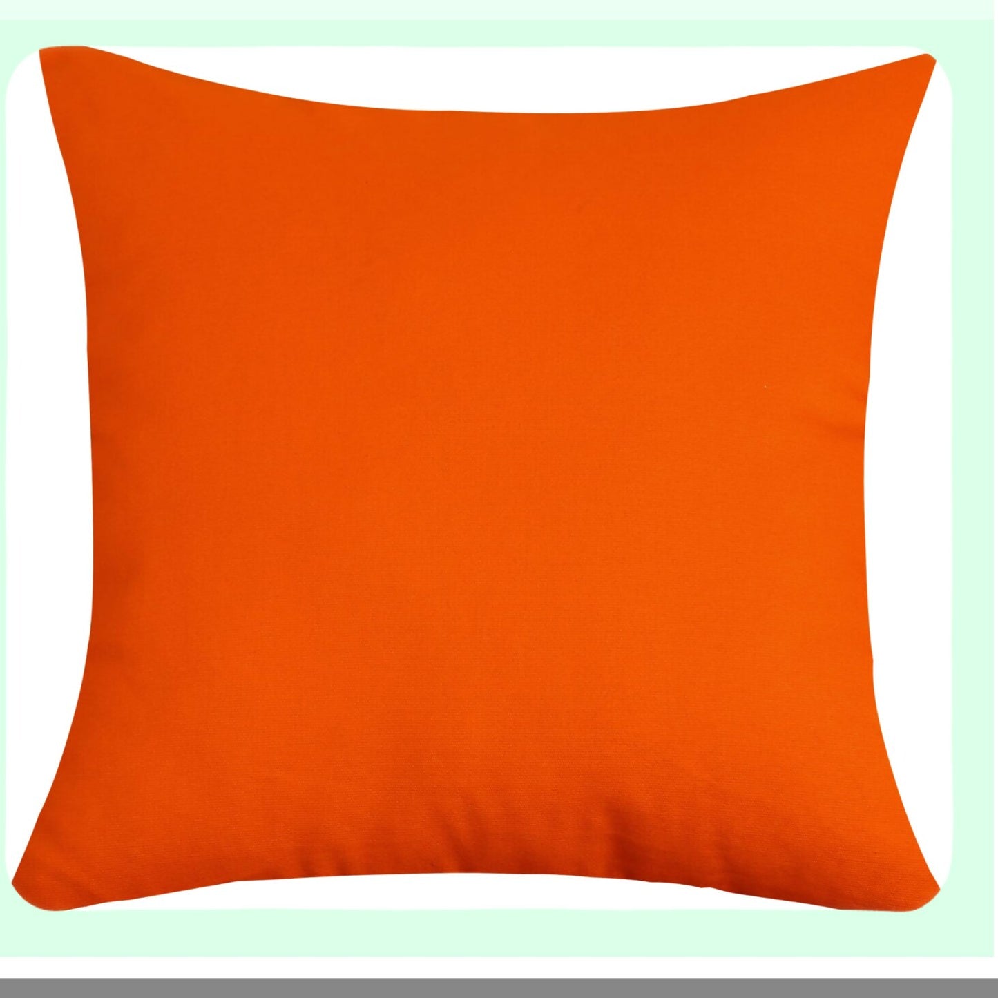 Cotton Canvas Orange Throw Pillow Covers - Set of 2, Decorative Cushion Covers, 18x18 Inches, 45 Color Options, Solid Design