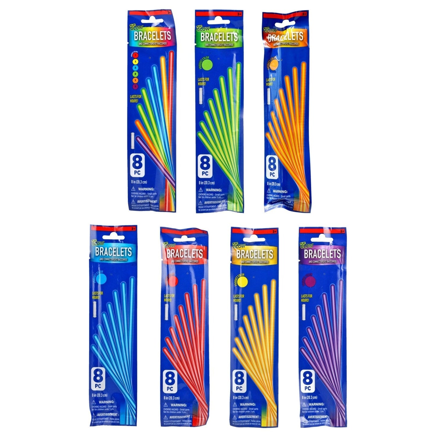 Play Glow Wrapped Mega Glow Bracelets, 8-ct. Packs (Pack of 36)