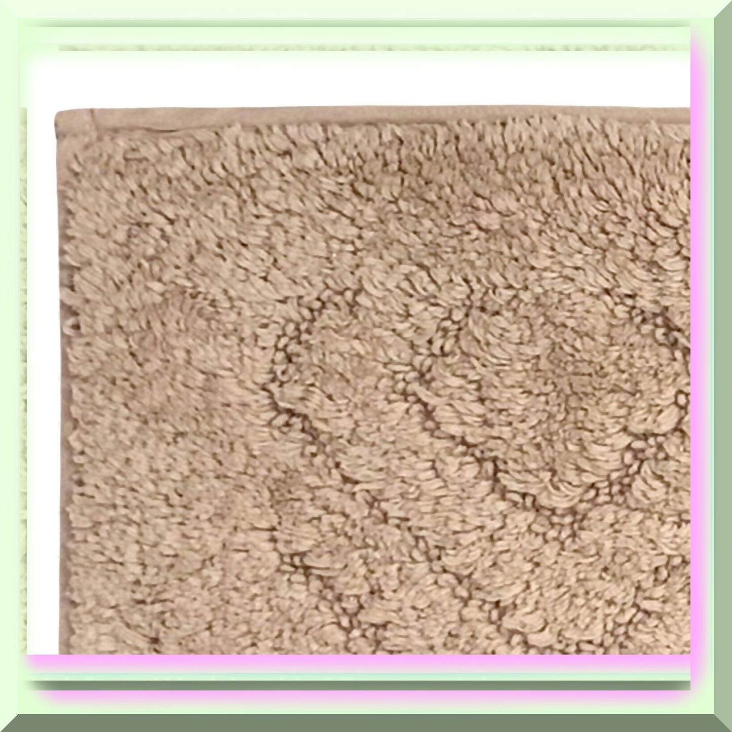 2-Piece Cotton Bath Mat Set in Beige