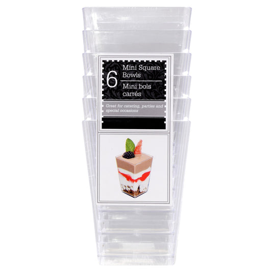 Tall Mini Square Bowls, 6-ct. Packs (Pack of 4)