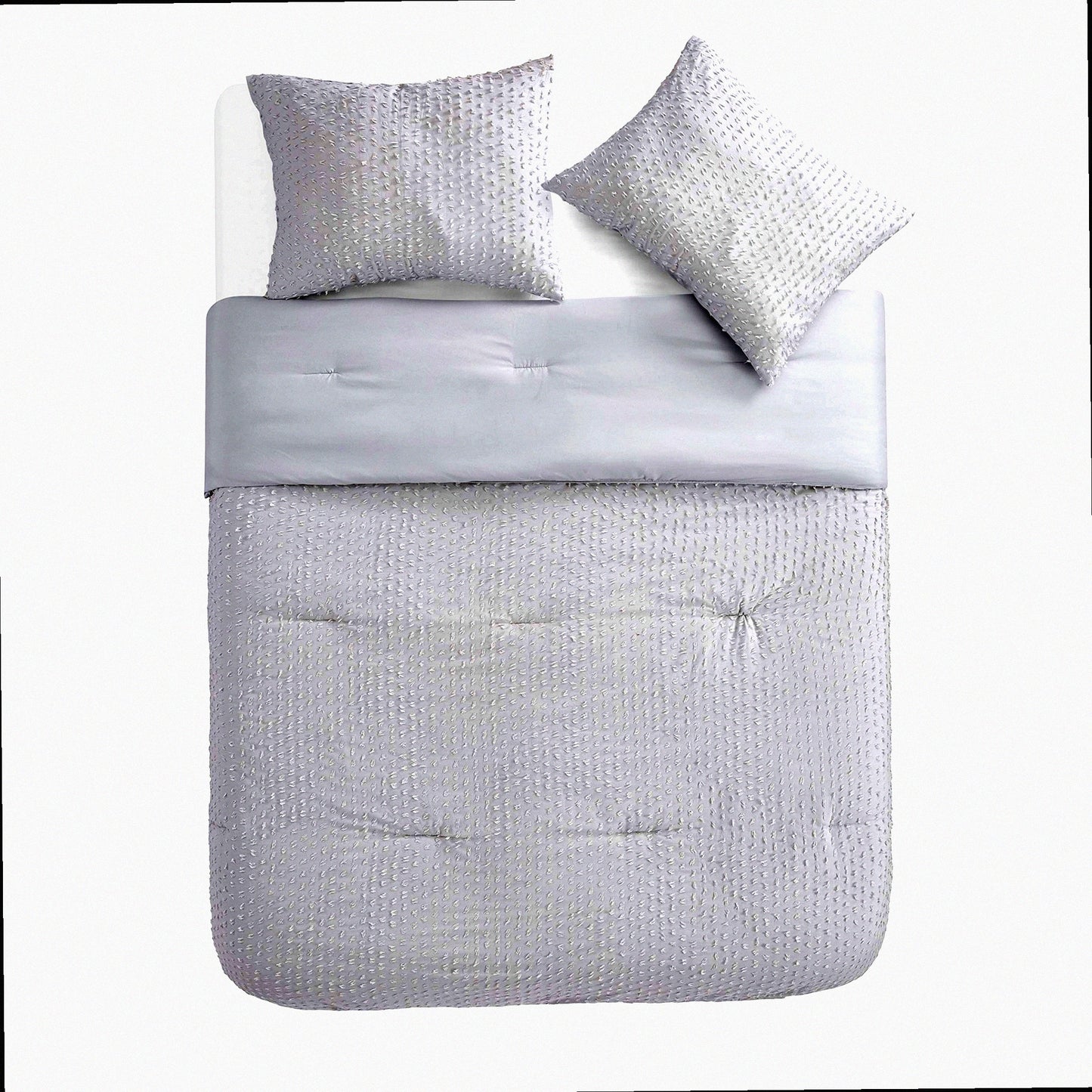 Luxury Grey Dream 3-Piece Comforter Set - Full/Queen Size Bedding with Matching Shams - Elegant Room Decor for Chic Home - Soft and Cozy Bed Set