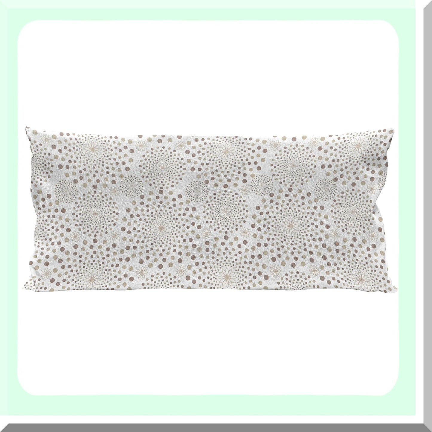 Geometric Floral Dots Monochromic Nostalgia Circles Throw Pillow - Warm Taupe Cocoa - 36" X 16"