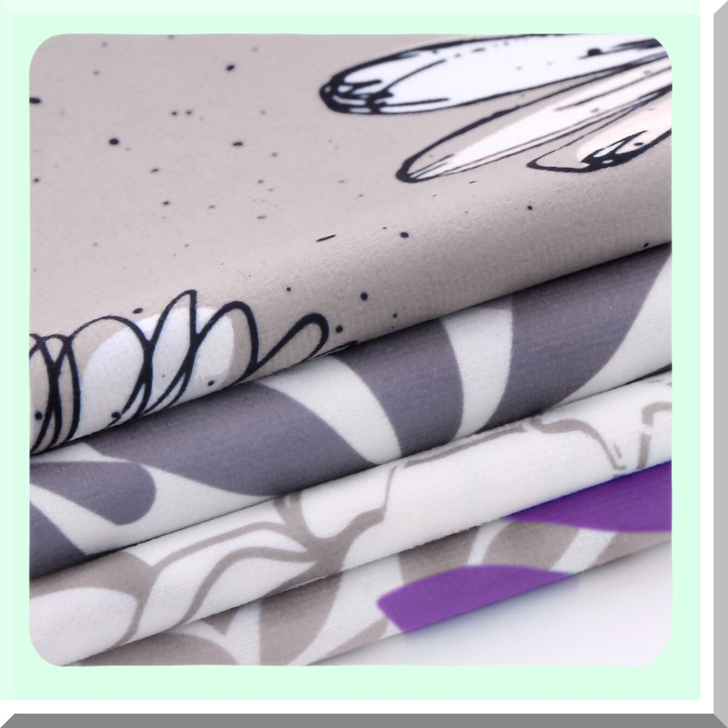 Floral Bliss Double-Sided Throw Pillow Covers - Set of 4 Purple Grey 20x20 Inches - Modern Accent Decorative Cases for Living Room Sofa Bedroom Car