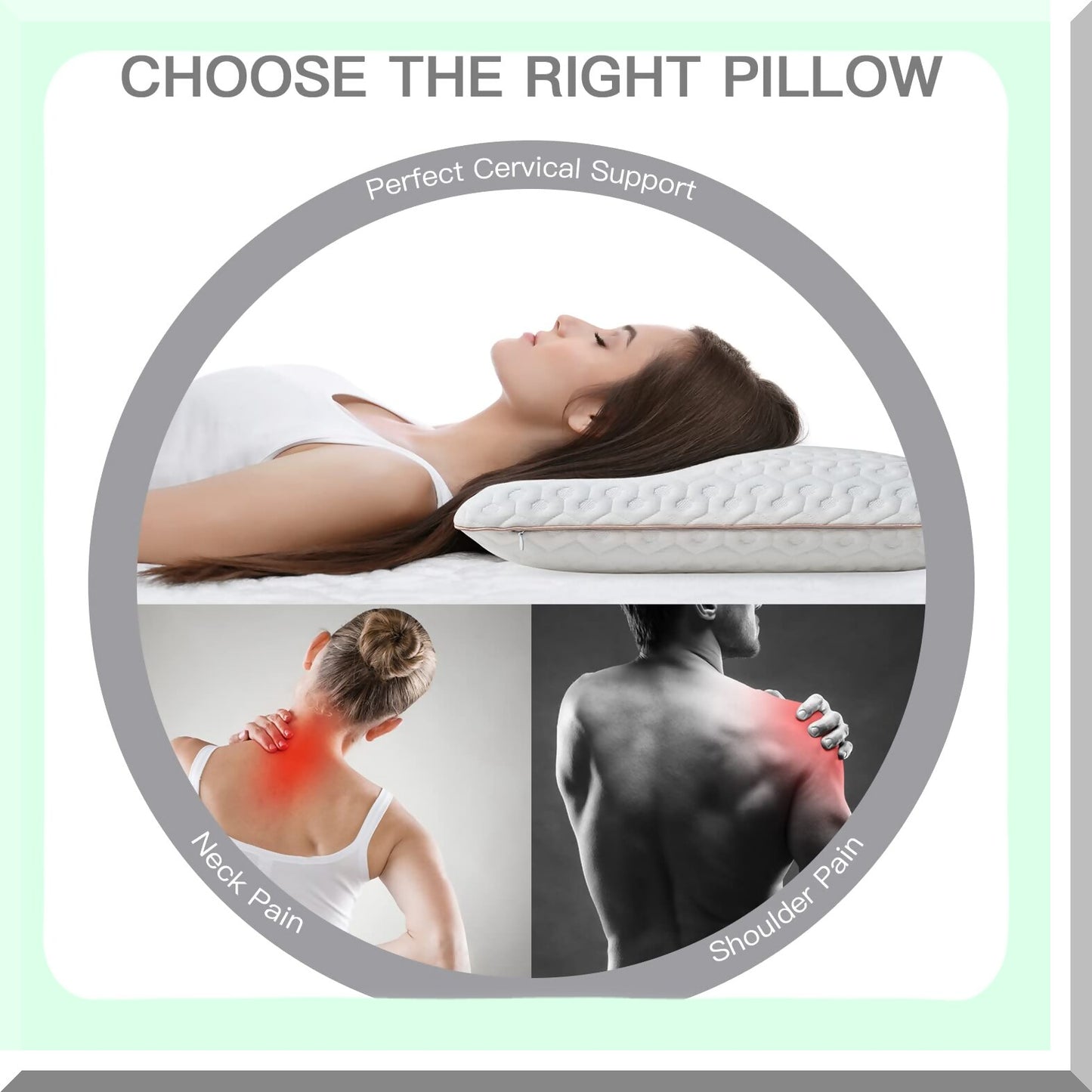 OrthoGel Memory Foam Pillow - Medium Firm Support for Neck Pain Relief, Cooling Gel Technology for Stomach and Back Sleepers, Standard Size