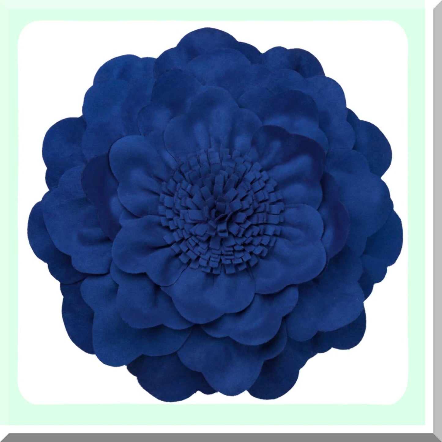 Floral Bliss Cushion Cover - Aesthetic Blue Flower Throw Pillow Case for Girly Farmhouse Decor, Cute Sofa Couch Protector with Zipper, 14 Inch Round