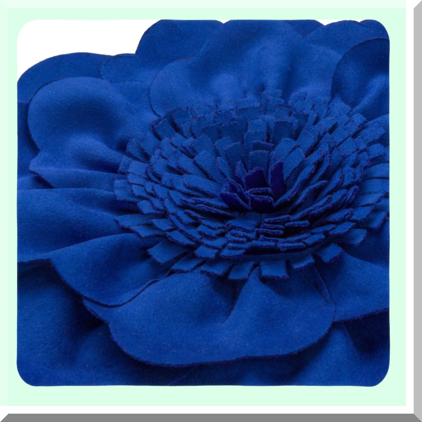 Floral Bliss Cushion Cover - Aesthetic Blue Flower Throw Pillow Case for Girly Farmhouse Decor, Cute Sofa Couch Protector with Zipper, 14 Inch Round