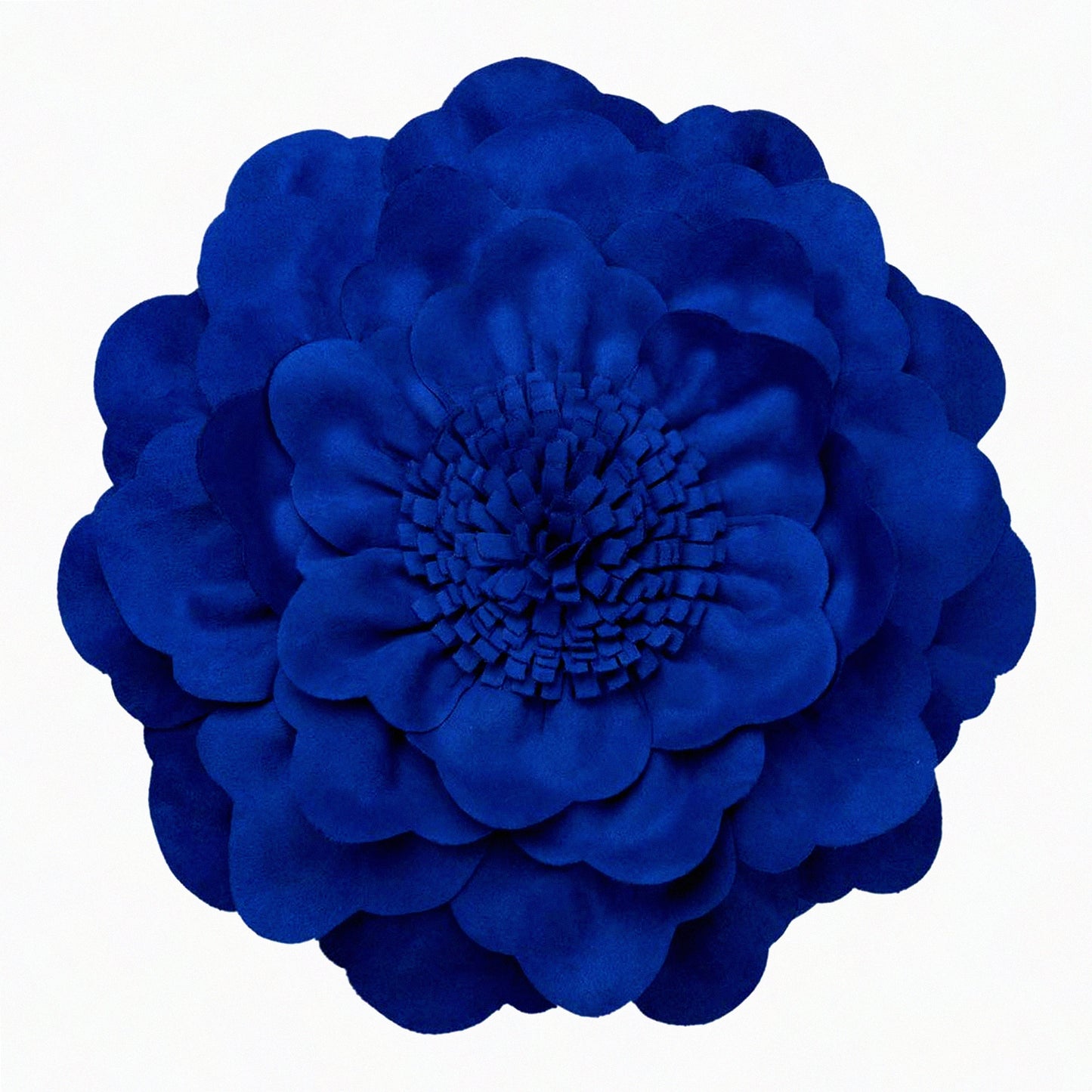 Floral Bliss Cushion Cover - Aesthetic Blue Flower Throw Pillow Case for Girly Farmhouse Decor, Cute Sofa Couch Protector with Zipper, 14 Inch Round