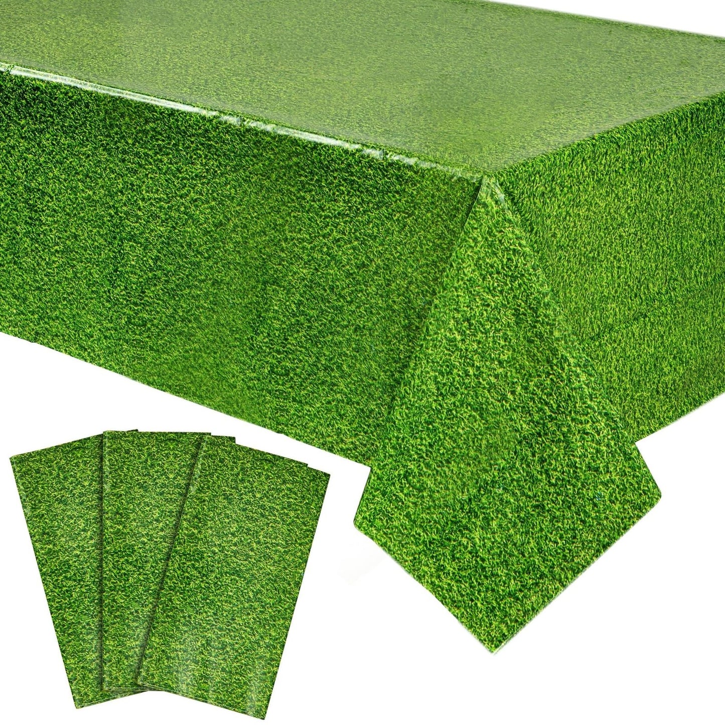 Green Plastic Tablecloths for Party, 3 Pack