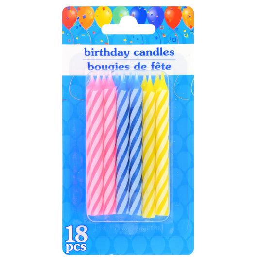 Colorful Spiral Birthday Candles, 18-ct. Packs (Pack of 36)