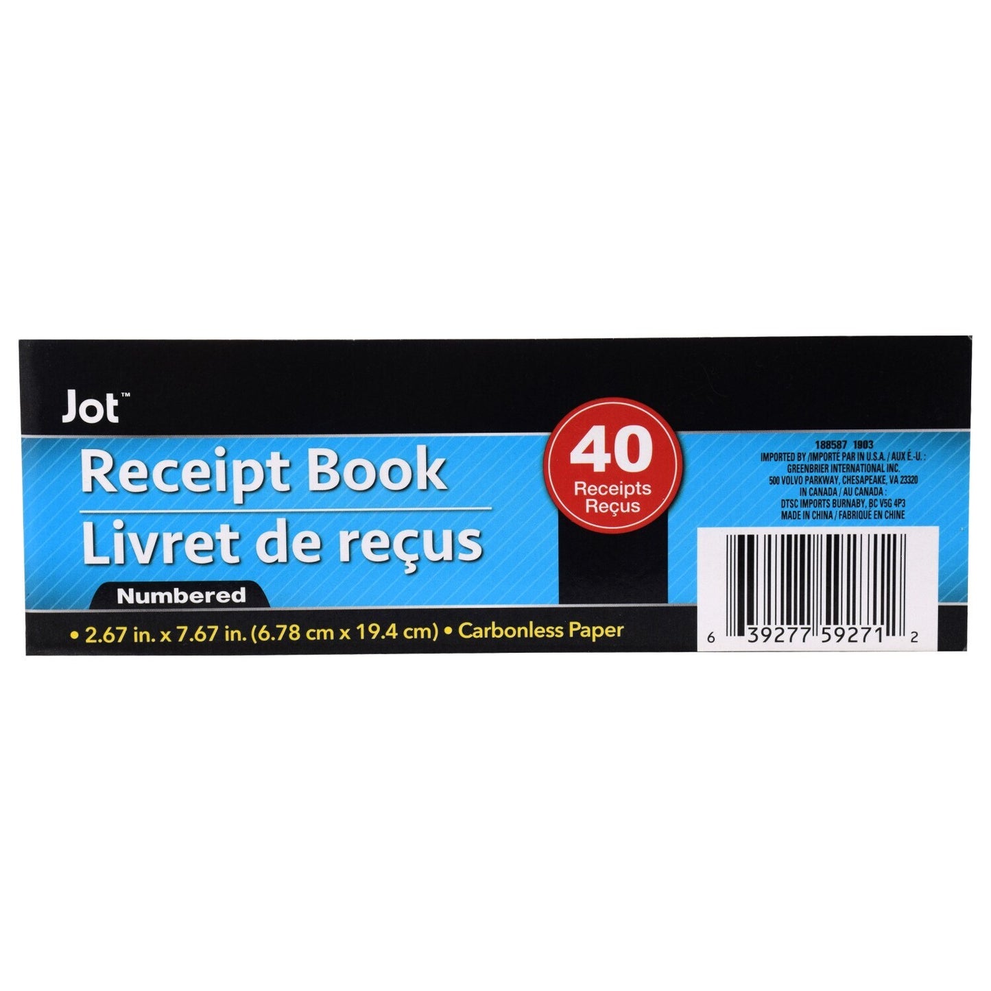 Jot 40-Sheet Receipt Booklets (Pack of 30)
