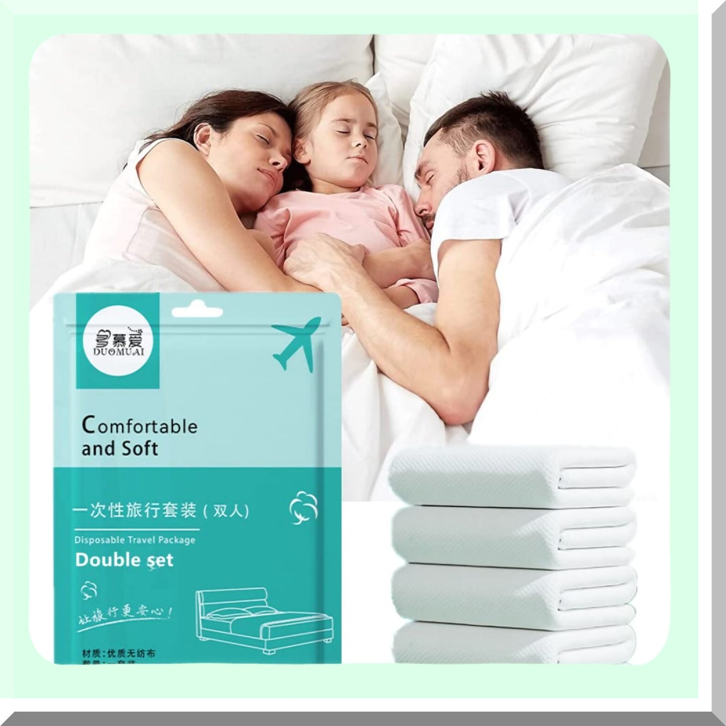 TravelEase Disposable Bedding Set - Includes Sheets, Quilt Cover, and Pillowcases - No Wash Needed - Hotel Quality - Twin Size