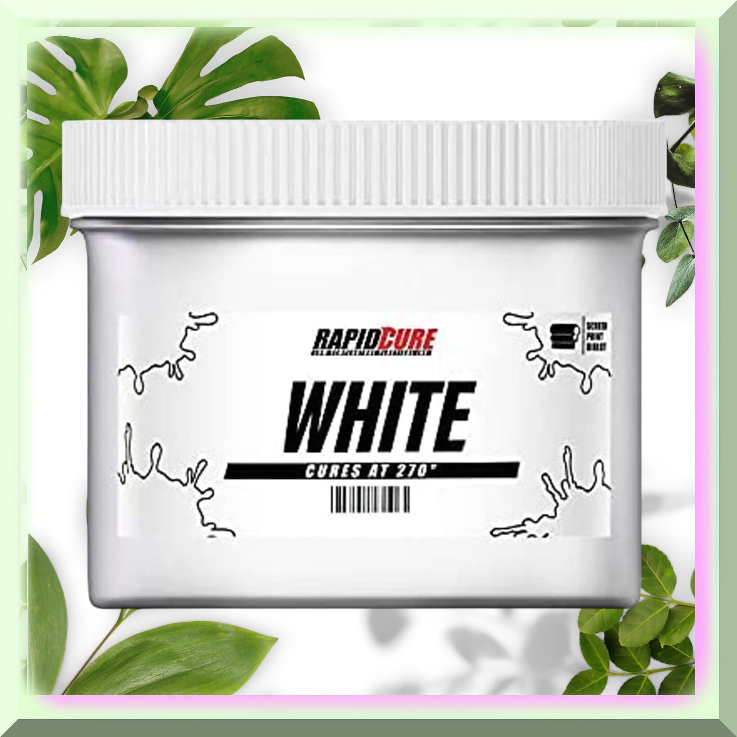 QuickWhite Silk Screen Ink 8oz Low Temp Cure Plastisol