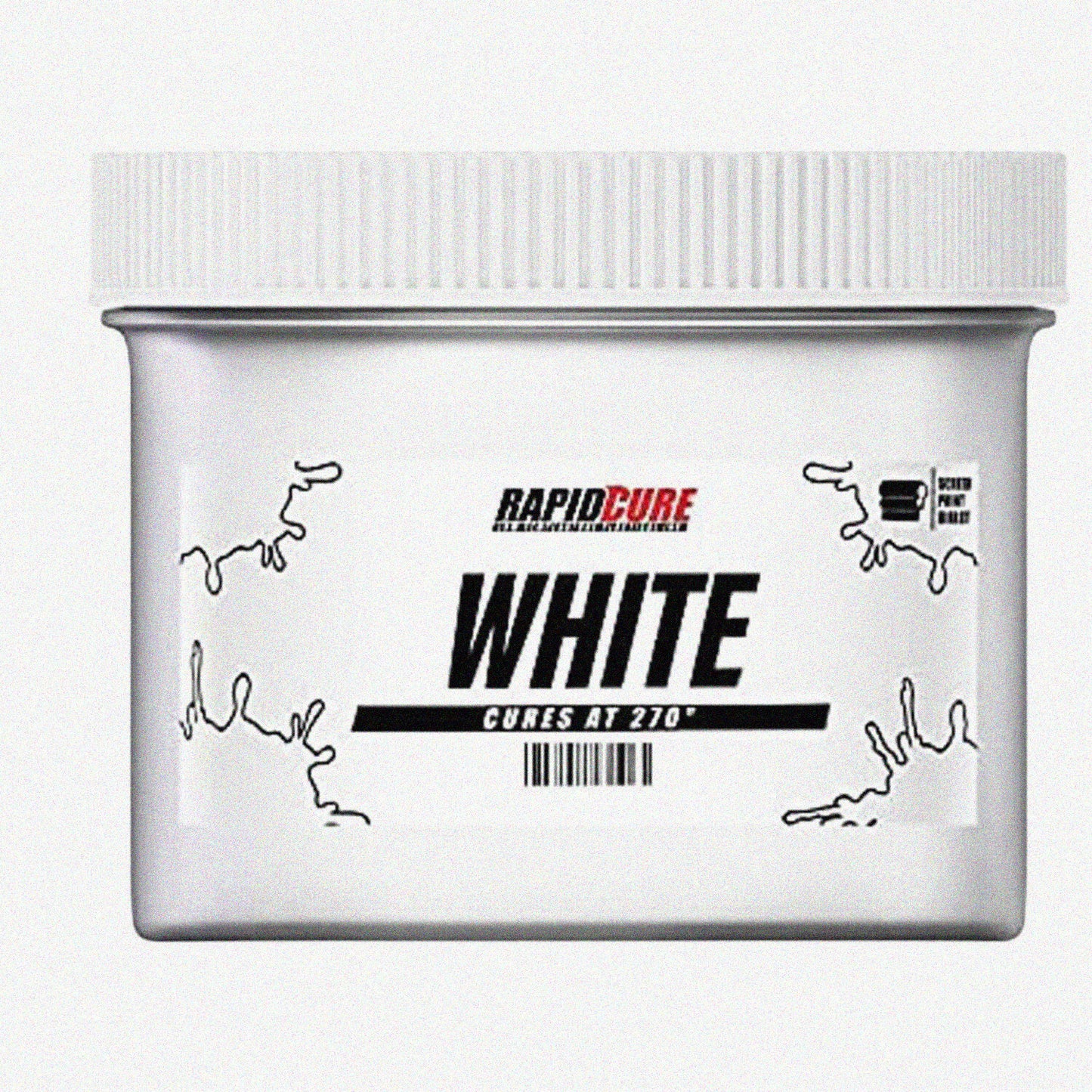 QuickWhite Silk Screen Ink 8oz Low Temp Cure Plastisol