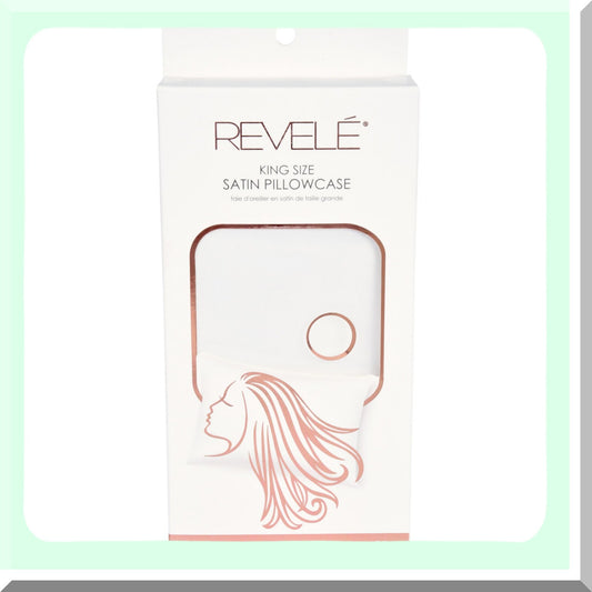 HairGuard Pillowcase - Standard Size White Envelope Closure - Silk Satin Pillow Cover for Hair Protection and Beauty Sleep - Revele Collection