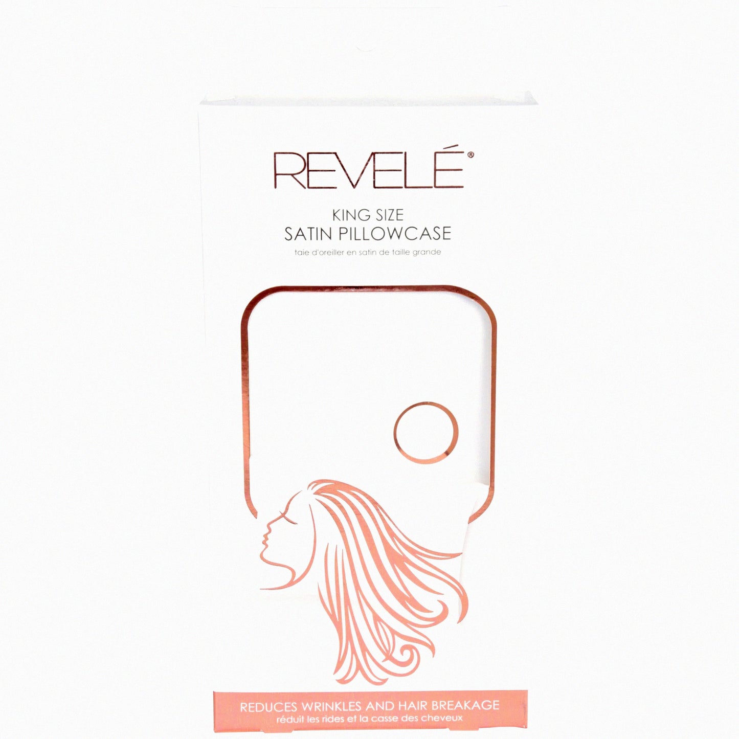 HairGuard Pillowcase - Standard Size White Envelope Closure - Silk Satin Pillow Cover for Hair Protection and Beauty Sleep - Revele Collection