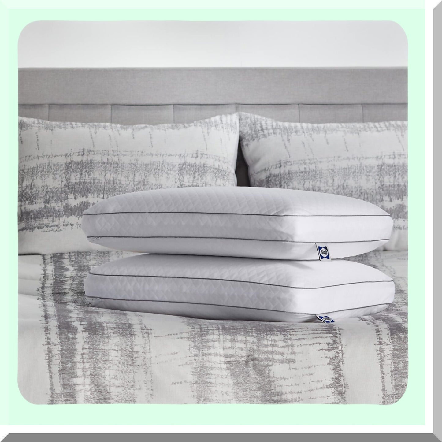 Luxury Cloud Pillow Set - Hypoallergenic Standard Pillows, Soft White Fabric, Set of 2 for Ultimate Comfort and Support. Perfect for a Good Night's Sleep!