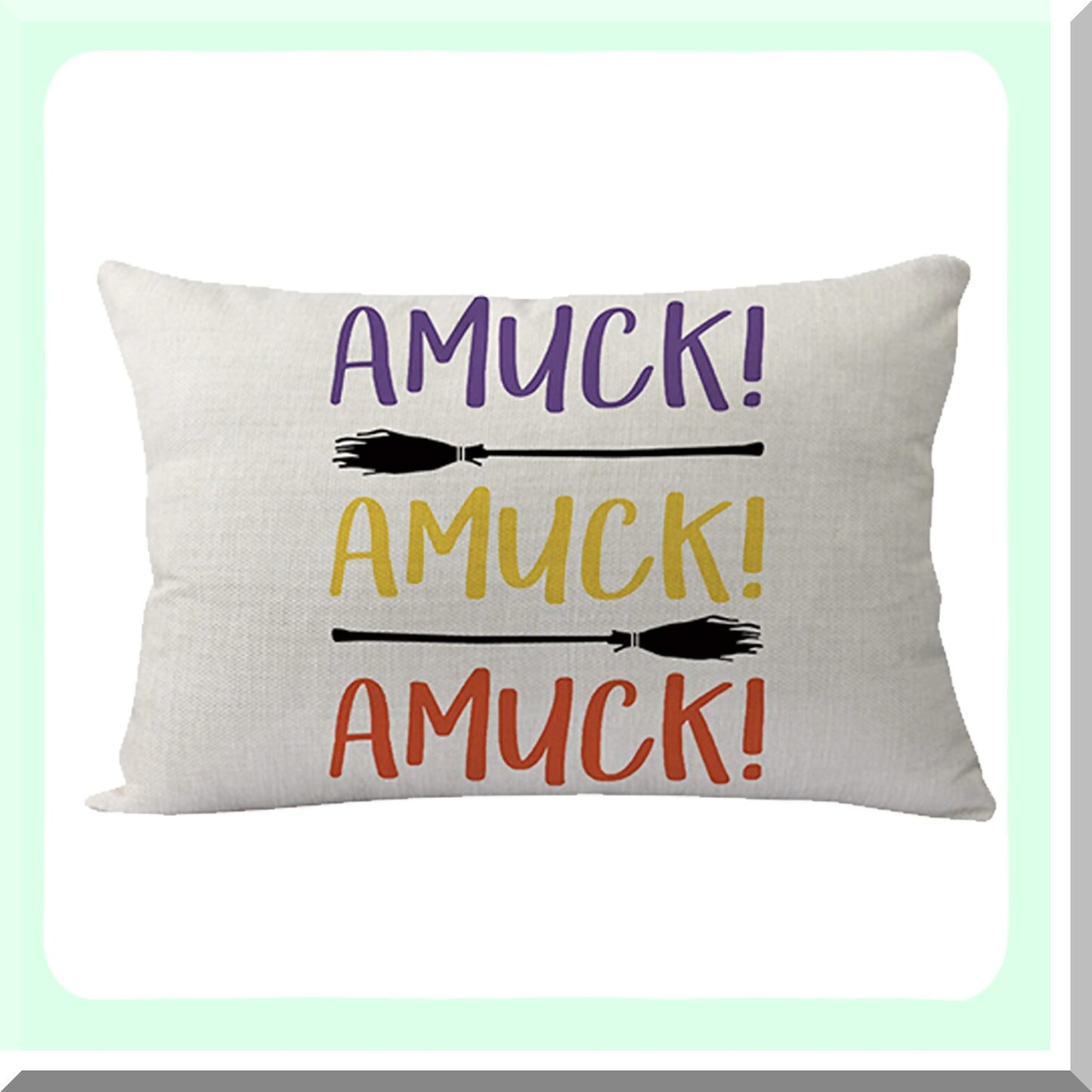 Colorful Farmhouse Holiday Pillow Covers - Set of 2 Sanderson Sisters Amuck Rectangular Cushion Cover. Decorate your home with these festive pillowcases!