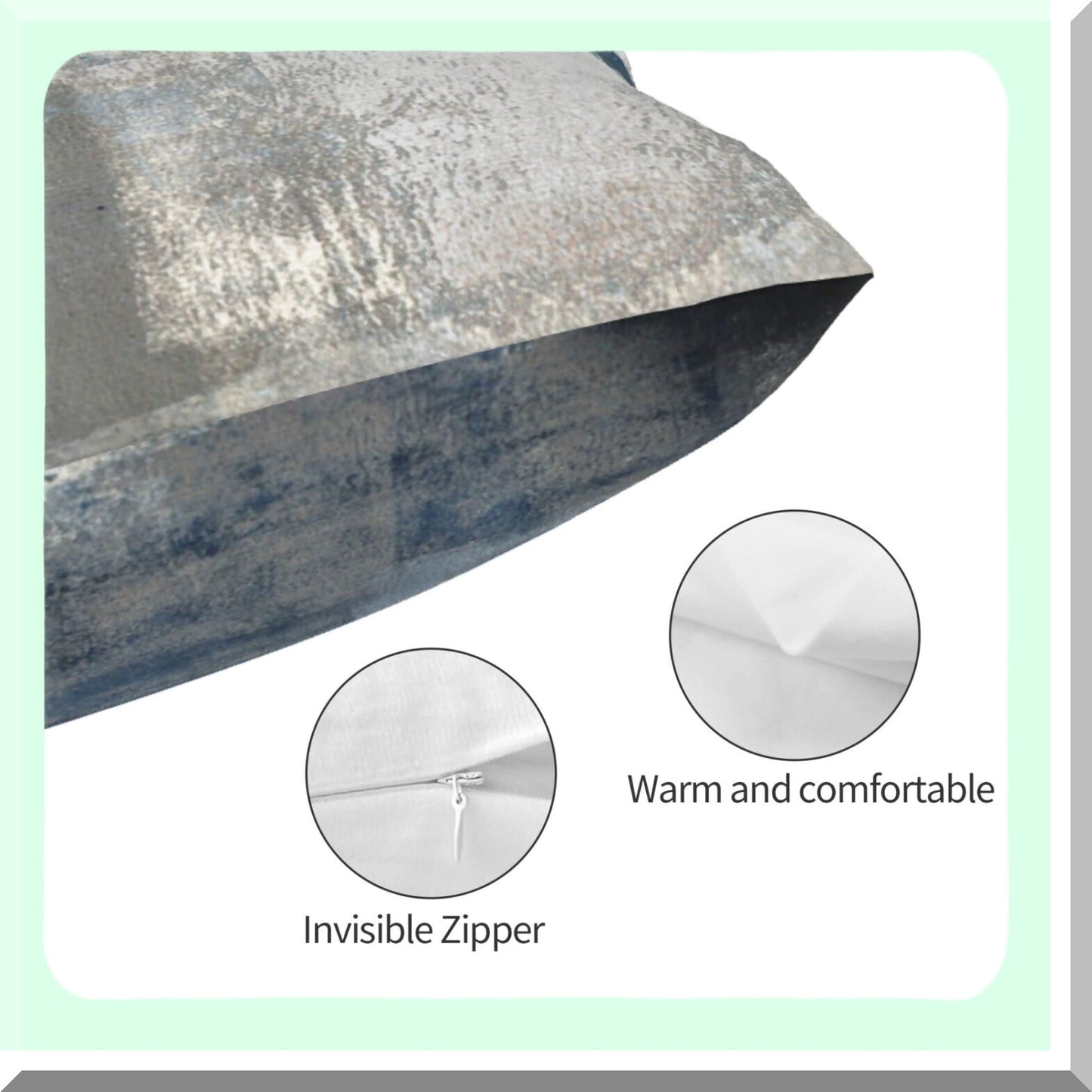 Modern Abstract Navy Blue Grey Throw Pillow Covers - Set of 2 Gray White Art Painting Cushion Covers 12x20 Inch for Couch Sofa - Stylish Home Decor Gift