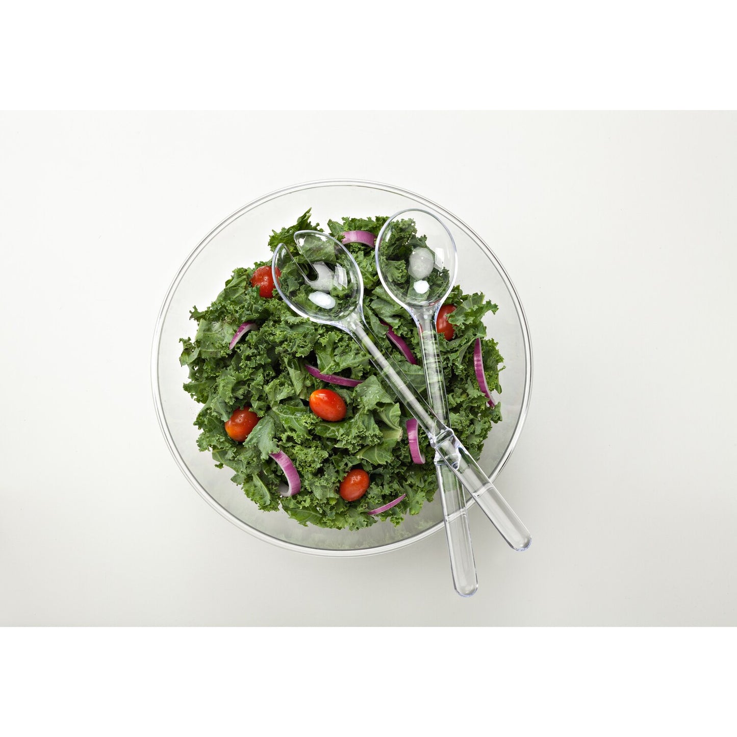 Clear Plastic Salad Serving Sets (Pack of 24)
