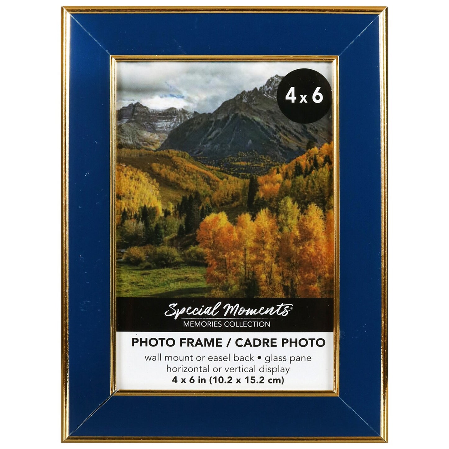 Special Navy Picture Frames with Gold Borders, 4x6-in. (Pack of 12)