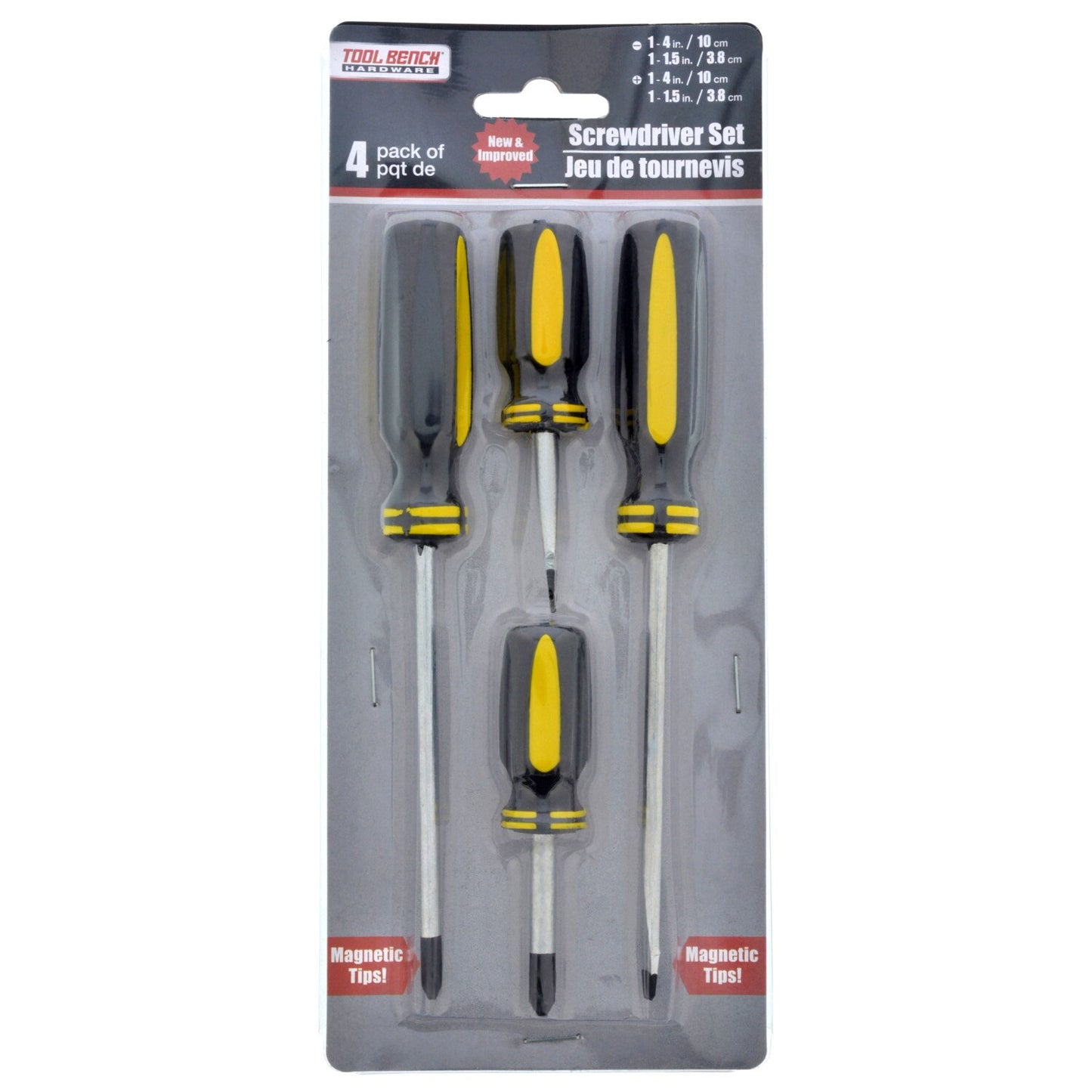Tool Bench Hardware Magnetic Screwdriver Sets, 4-ct. Packs (Pack of 36)