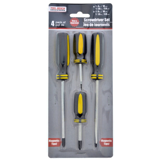 Tool Bench Hardware Magnetic Screwdriver Sets, 4-ct. Packs (Pack of 36)
