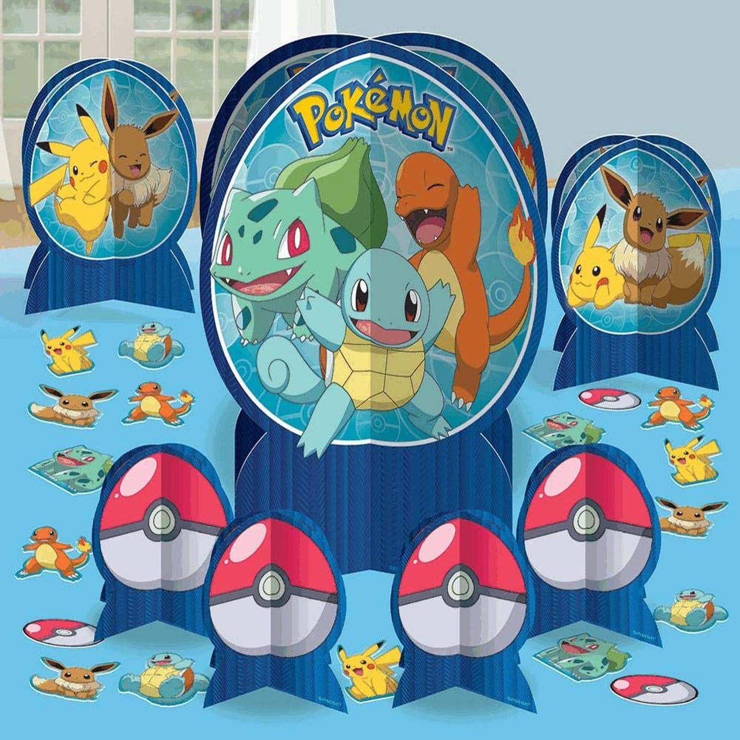 Blue Pokémon Table Centerpiece Kit for Parties