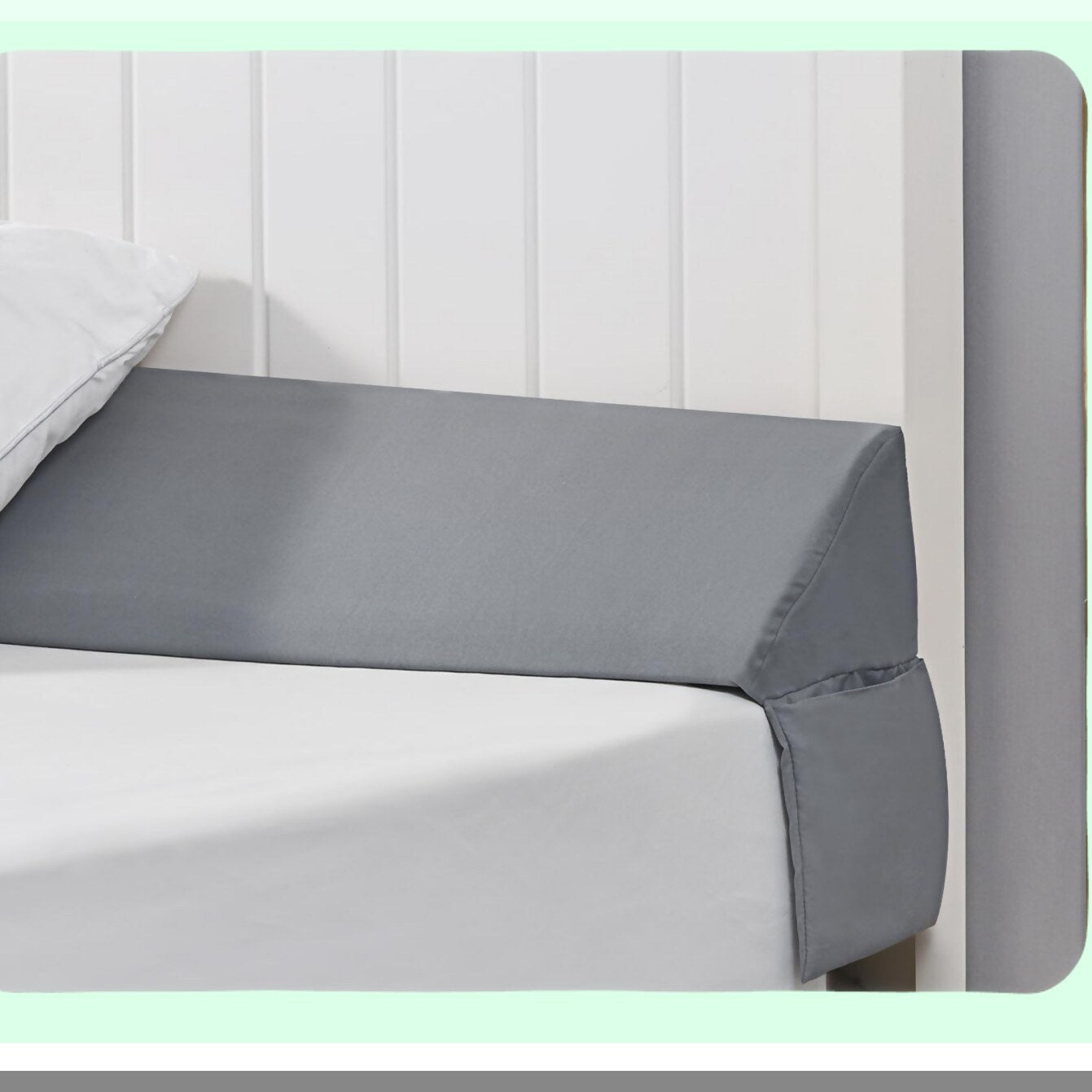Headboard Gap Pillow Wedge - Mattress Gap Filler - Close 0-3.5" Gap - Bed Wedge Pillow for Headboard - Gray - Sleep Comfort - Bedding Accessory