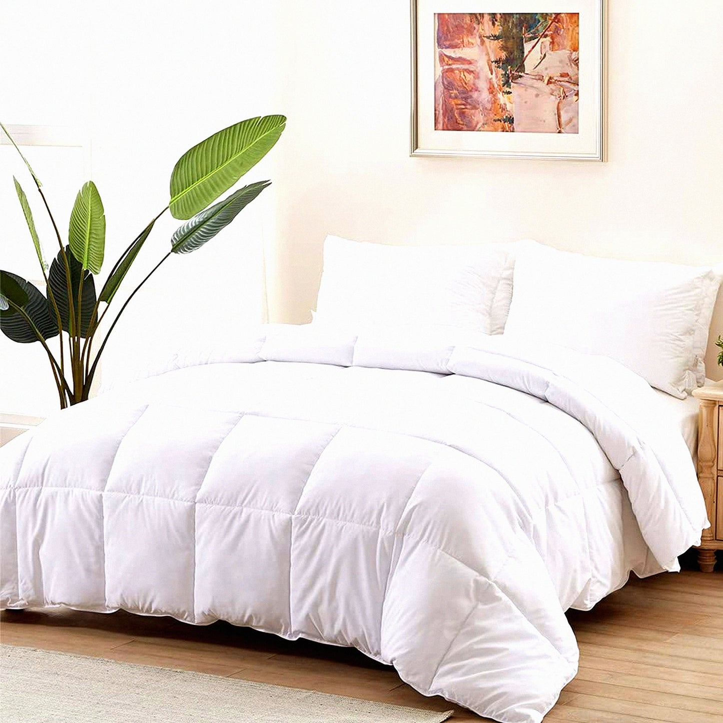 Luxury Cloud Queen Duvet Insert - Plush Down Alternative Fill, Hotel Collection Comforter for Queen Bed. Lightweight, Soft All Season Duvet with Corner Tabs. Machine Washable, White, 90x90.